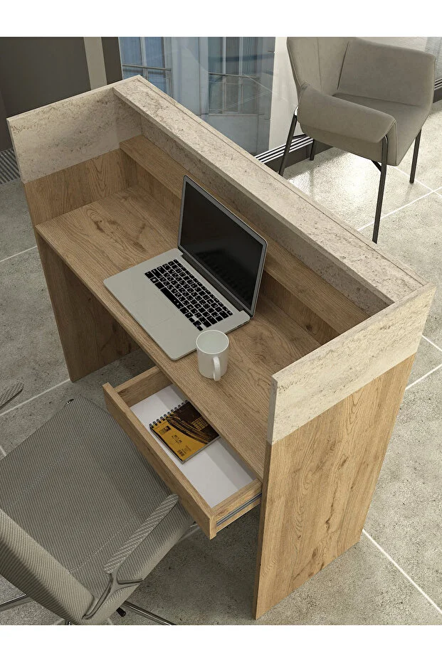 Wilko Çekmeceli Led Işıklı Karşılama Bankosu 110cm Sepet Traverten